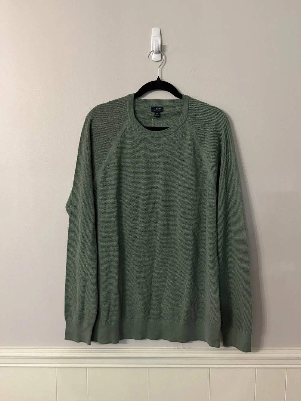 J. Crew Men’s Olive Green Long Sleeve Cotton Knit Crewneck Sweater Sz XXL NWT